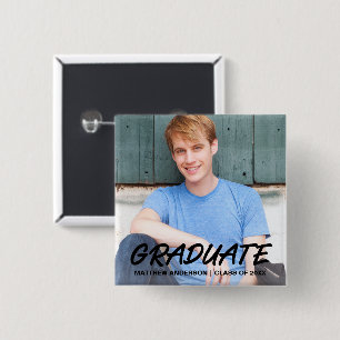 Aankondiging van moderne Afstuderen- Vierkante Button 5,1 Cm
