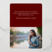 Aankondiging van moderne e-legante Afstuderen-foto (Achterkant)