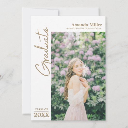 Aankondiging van moderne foto-Afstuderen (Achterkant)