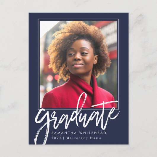 Aankondiging van moderne foto-Afstuderen 2022 Briefkaart (Voorkant)