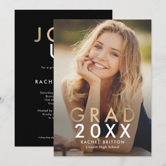 Aankondiging van moderne gemengde Afstuderen (Voorkant / Achterkant)