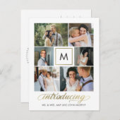 Aankondiging van moderne Initialen voor kleurhuwel Briefkaart (Voorkant / Achterkant)