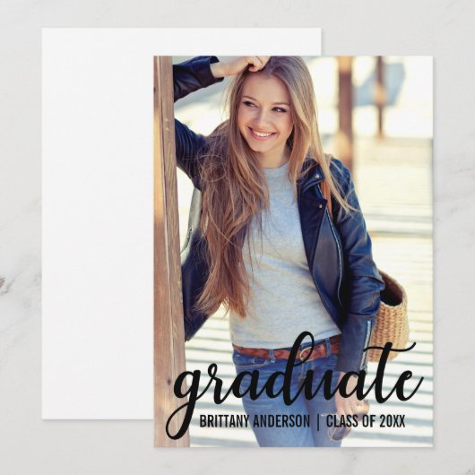 Aankondiging van moderne Trendy Afstuderen-fotokaa (Voorkant / Achterkant)