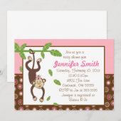 Aankondiging van Monkey Baby shower (Voorkant / Achterkant)