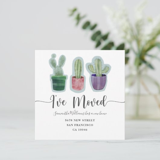 Aankondiging van Moving Home Kraft Cactus (Staand voorkant)