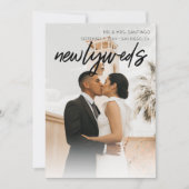 Aankondiging van multi 3-fotoPassen getrouwd - zwa (Voorkant)