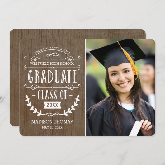 Aankondiging van natuurlijk Afstudeerder Afstudere (Voorkant / Achterkant)