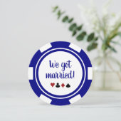 Aankondiging van Navy Blue Las Vegas Wedding Elope (Staand voorkant)