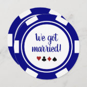 Aankondiging van Navy Blue Las Vegas Wedding Elope (Voorkant / Achterkant)