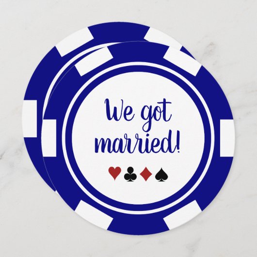 Aankondiging van Navy Blue Las Vegas Wedding Elope (Voorkant / Achterkant)