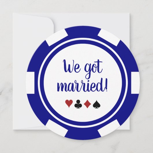 Aankondiging van Navy Blue Las Vegas Wedding Elope (Voorkant)