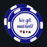 Aankondiging van Navy Blue Las Vegas Wedding Elope<br><div class="desc">Duw uw je vrienden en familie door hen deze marinesblauwe en witte pokerspaander huwelijksaankondigingen en/of partijuitnodigingen te sturen. Ze wachten vol ongeduld om bij je te zijn op deze leuke viering.</div>