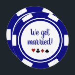 Aankondiging van Navy Blue Las Vegas Wedding Elope<br><div class="desc">Duw uw je vrienden en familie door hen deze marinesblauwe en witte pokerspaander huwelijksaankondigingen en/of partijuitnodigingen te sturen. Ze wachten vol ongeduld om bij je te zijn op deze leuke viering.</div>