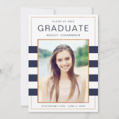 Aankondiging van Navy Stripes Photo Afstuderen (Voorkant)