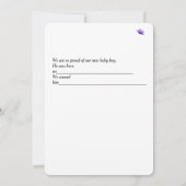 Aankondiging van New Baby Boy met Vuurwerk (Achterkant)