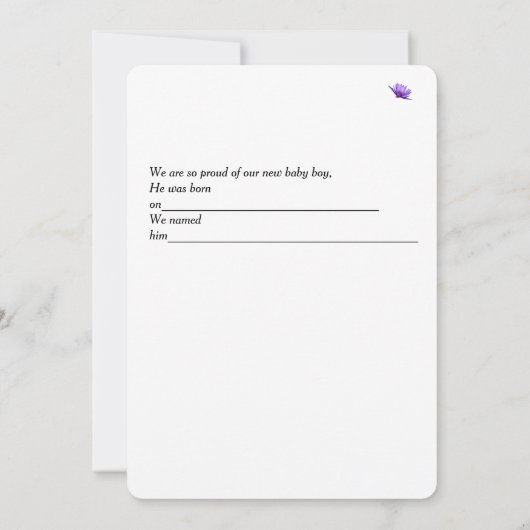 Aankondiging van New Baby Boy met Vuurwerk (Achterkant)