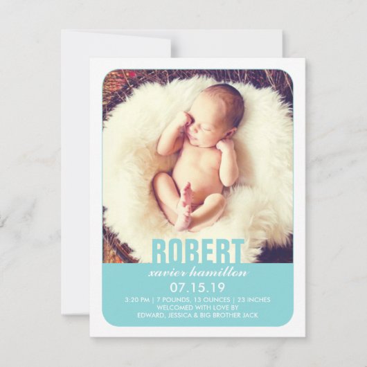Aankondiging van New Baby Boy Photo Flat (Voorkant)
