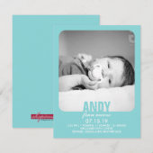 Aankondiging van New Baby Boy Photo Flat (Voorkant / Achterkant)