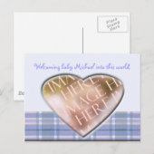 Aankondiging van Newborn Baby Boy Tempate (Voorkant / Achterkant)