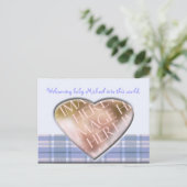 Aankondiging van Newborn Baby Boy Tempate (Staand voorkant)