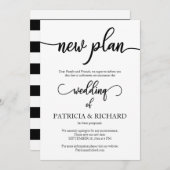 Aankondiging van nieuw plan uitgestelde bruiloft (Voorkant / Achterkant)