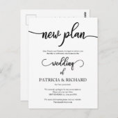 Aankondiging van nieuw plan uitgestelde bruiloft briefkaart (Voorkant / Achterkant)