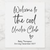 Aankondiging van nieuwe baby bij Cool Ooms Club Wijn Etiket (Enkel label)