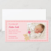Aankondiging van nieuwe baby meisje (Voorkant / Achterkant)