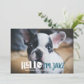 Aankondiging van nieuwe huisdieradoptie | Hallo (Staand voorkant)