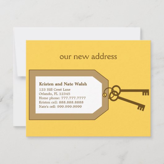 Aankondiging van nieuwe sleutelbos verhuizing (Voorkant)