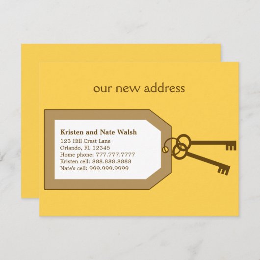 Aankondiging van nieuwe sleutelbos verhuizing (Voorkant / Achterkant)