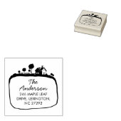 Aankondiging van ons nieuwe boerderijadres rubberstempel (Gestempeld)
