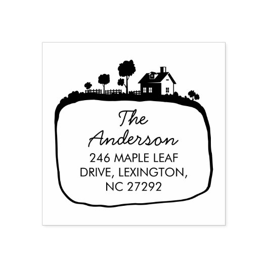 Aankondiging van ons nieuwe boerderijadres rubberstempel (Afrduk)