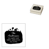Aankondiging van ons nieuwe boerderijadres rubberstempel (Gestempeld)