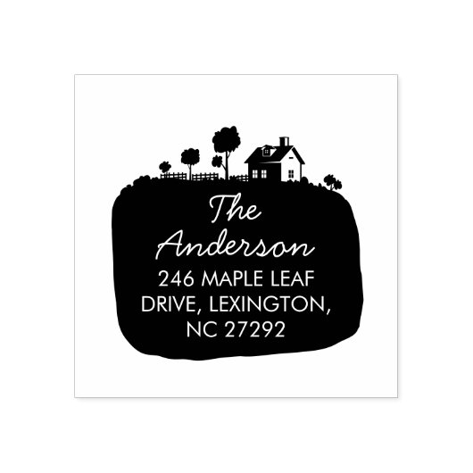 Aankondiging van ons nieuwe boerderijadres rubberstempel (Afrduk)