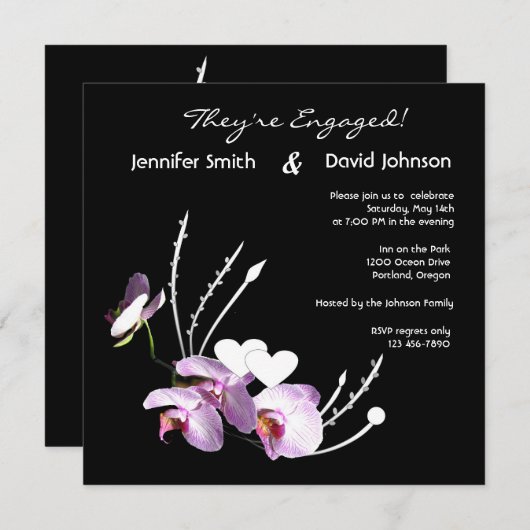 Aankondiging van Orchids Ikebana Emgagement (Voorkant / Achterkant)