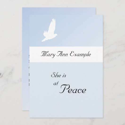 aankondiging van overlijden / overlijden (Voorkant / Achterkant)