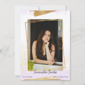 Aankondiging van Paars en goudvormig Afstuderen (Voorkant)