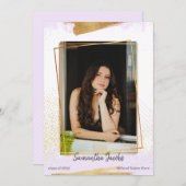 Aankondiging van Paars en goudvormig Afstuderen (Voorkant / Achterkant)