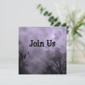 Aankondiging van Paarse aangepaste halloween-uitno (Staand voorkant)