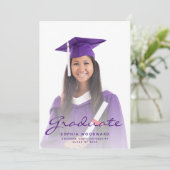 Aankondiging van Paarse Afstuderen voor foto's (Staand voorkant)