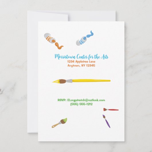 Aankondiging van Paint Theme Persoonlijke Birthday (Achterkant)