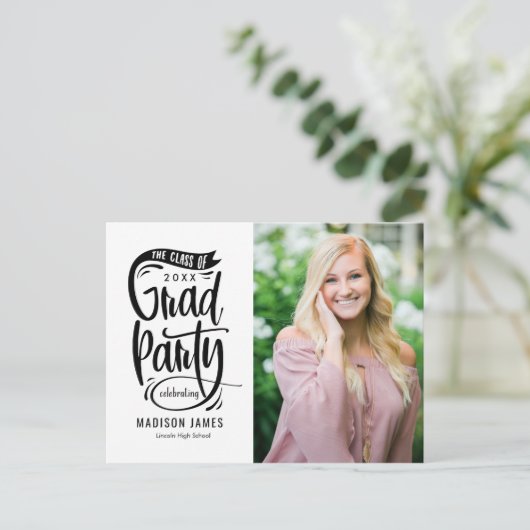 Aankondiging van partijenbanner Afstuderen Briefkaart (Staand voorkant)