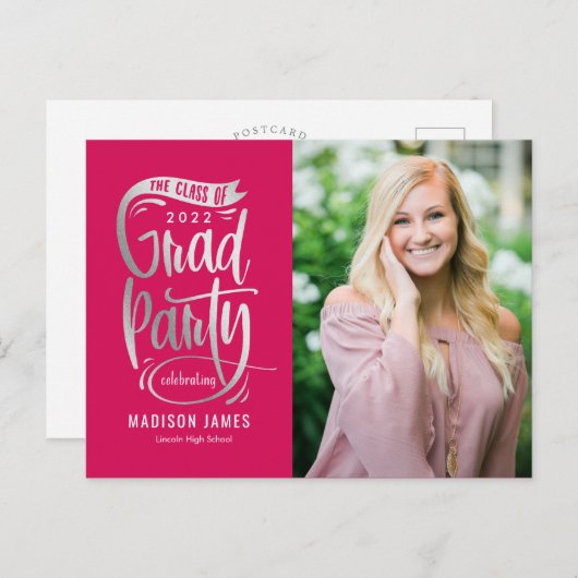 Aankondiging van partijenbanner Afstuderen Briefkaart (Voorkant / Achterkant)