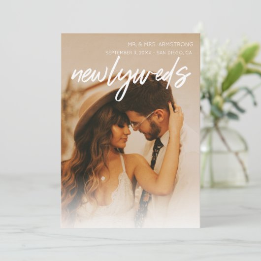 Aankondiging van Passen getrouwd voor multi 3 foto (Staand voorkant)