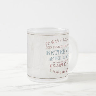 Aankondiging van pensioen met oude laarzen V1.0 Matglas Koffiemok