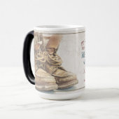 Aankondiging van pensioen met oude laarzen V2.0 Magische Mok (Voorkant links)