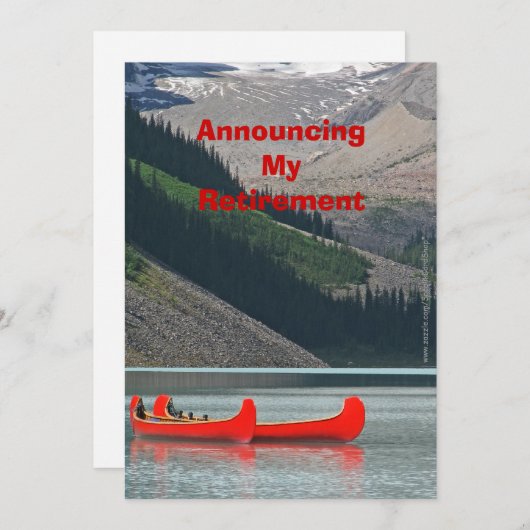 Aankondiging van pensionering, bergkano's (Voorkant / Achterkant)