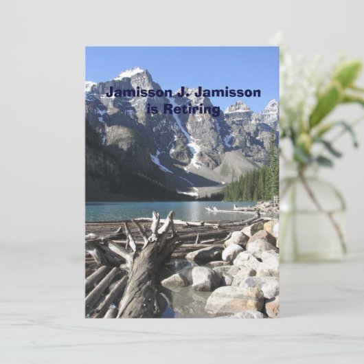 Aankondiging van pensionering, bergmeer Driftwood (Staand voorkant)