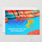 Aankondiging van pensionering Kleurrijke berg/Lake (Voorkant)